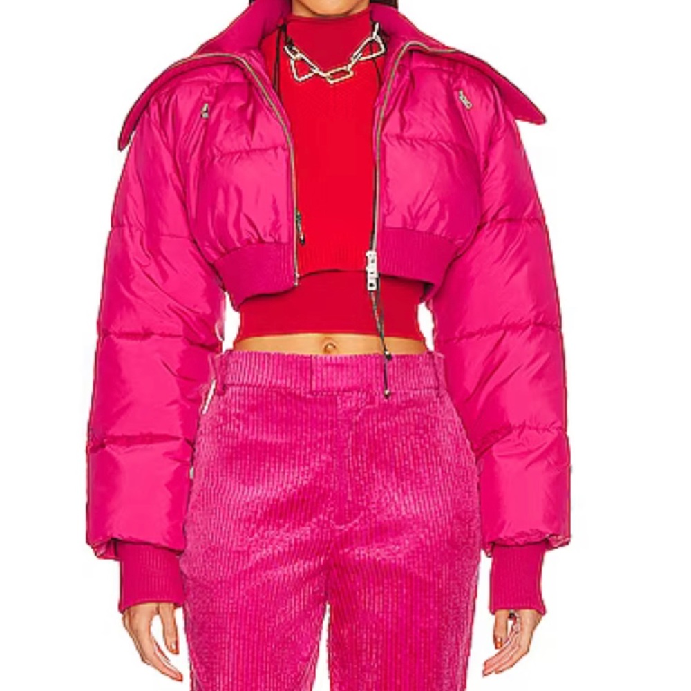 SOLD! Caroun Cropped Puffer in Pink